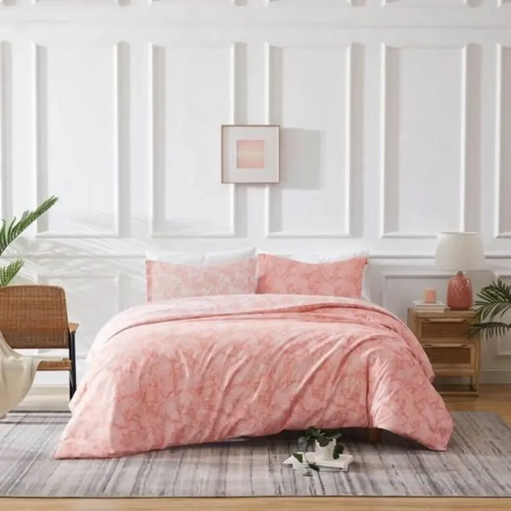 3 Pieces Coral Paisley Southshore Oversized Down Alternative Comforter NEW